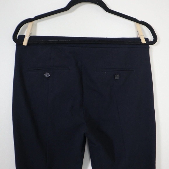 Vince Size 8 Stovepipe Cropped Trousers Navy Blue Seamed Front Ankle Pant - Picture 9 of 11